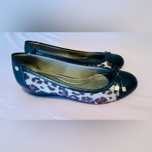 Life Stride Leopard Print Flats with Black Trim